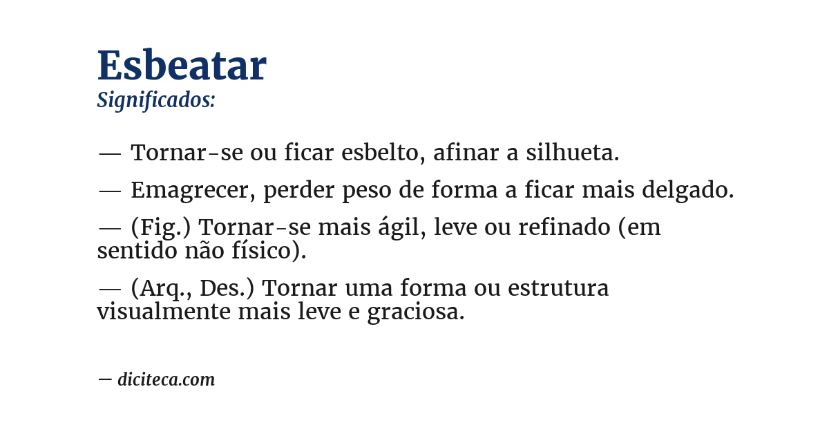 Significado de esbeatar
