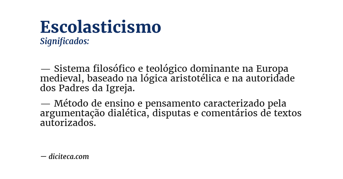 Significado de escolasticismo