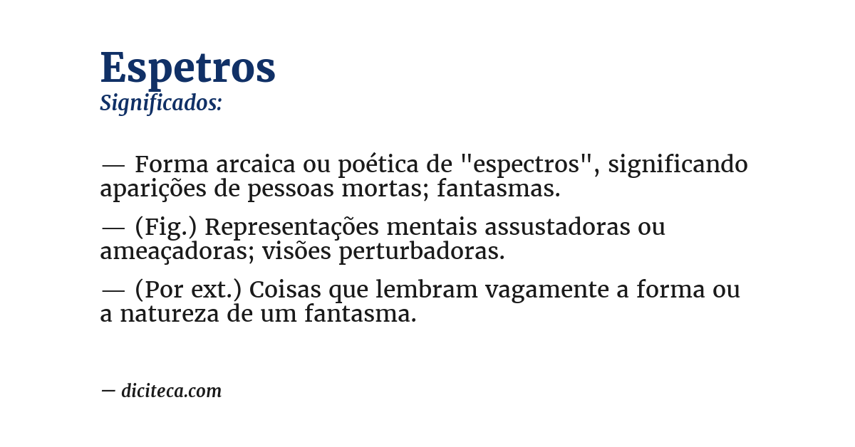 Significado de espetros