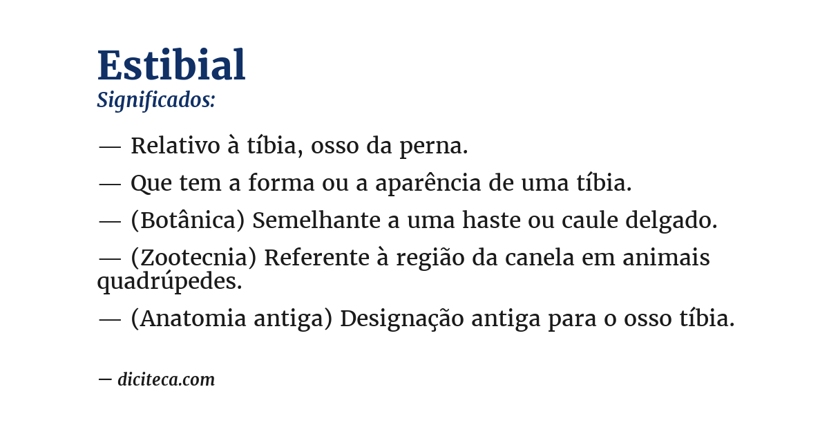 Significado de estibial
