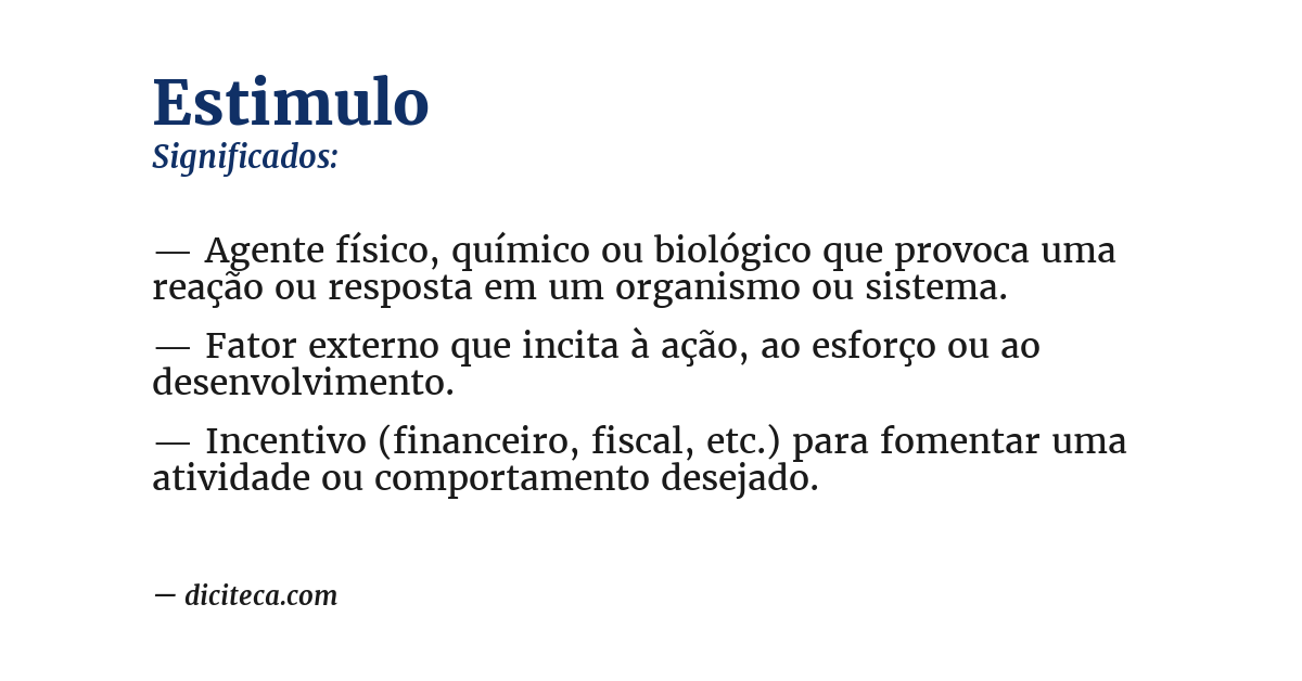 Significado de estimulo