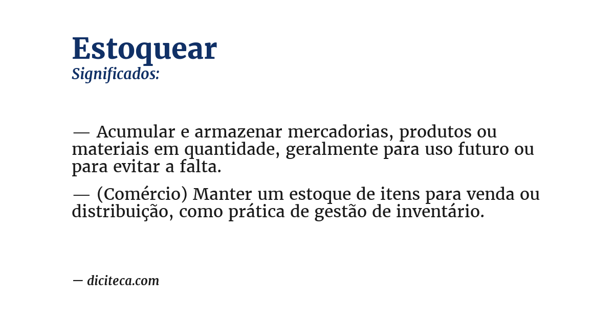 Significado de estoquear