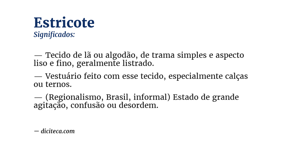 Significado de estricote