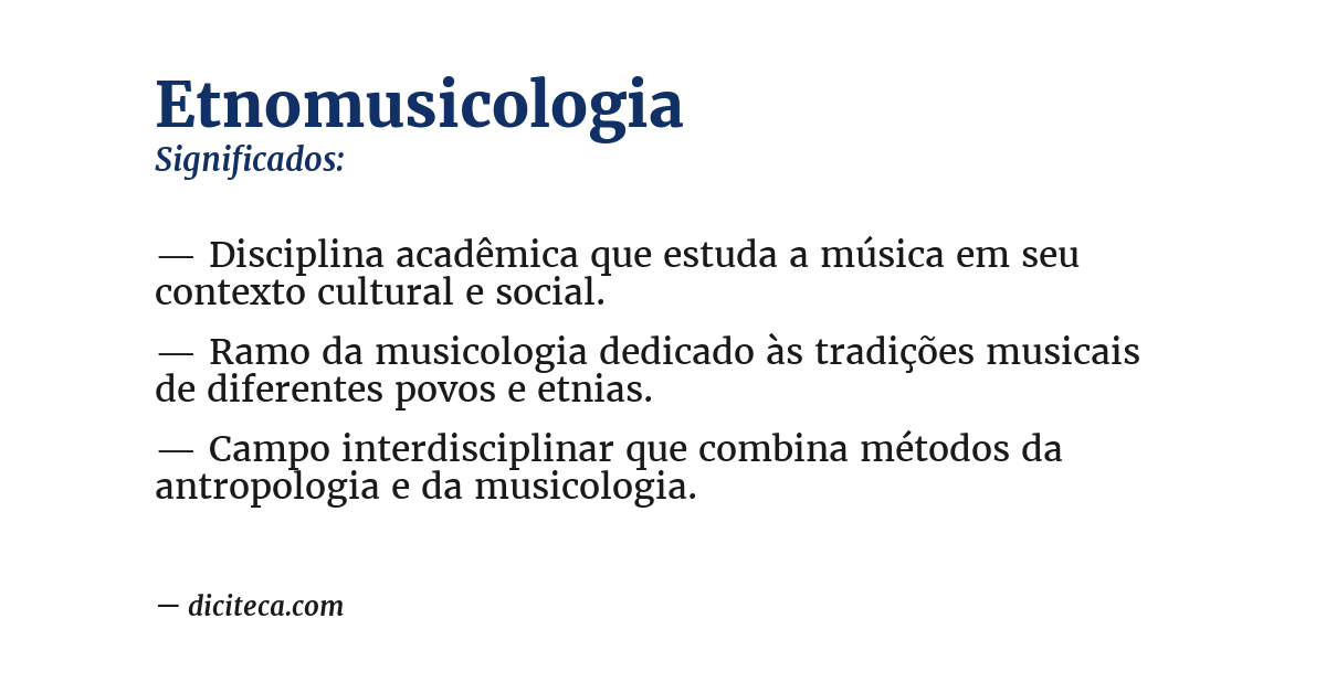 Significado de etnomusicologia