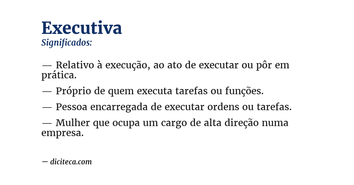 Significado de executiva