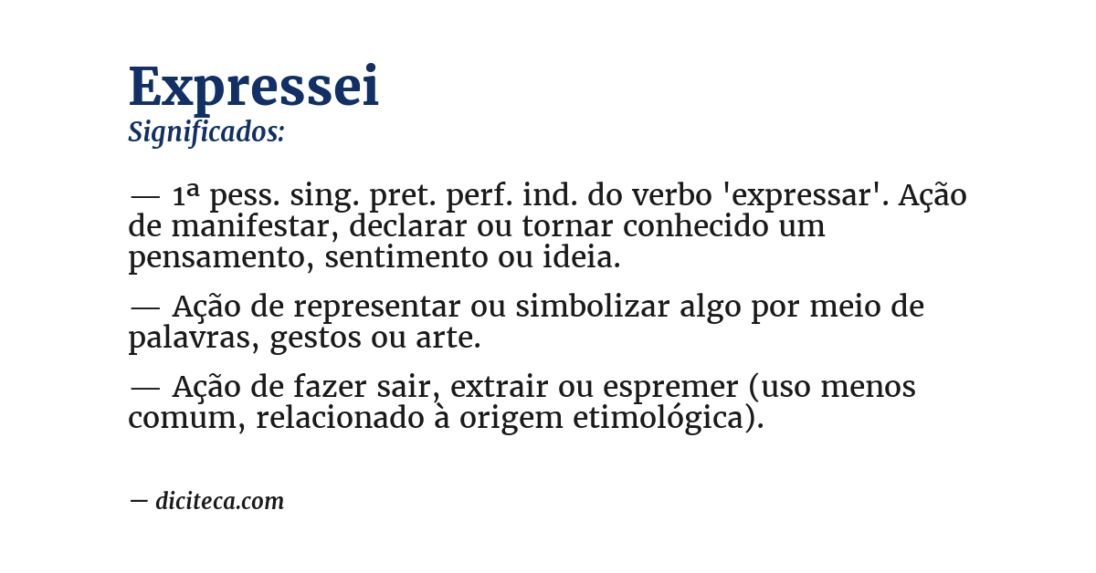 Significado de expressei