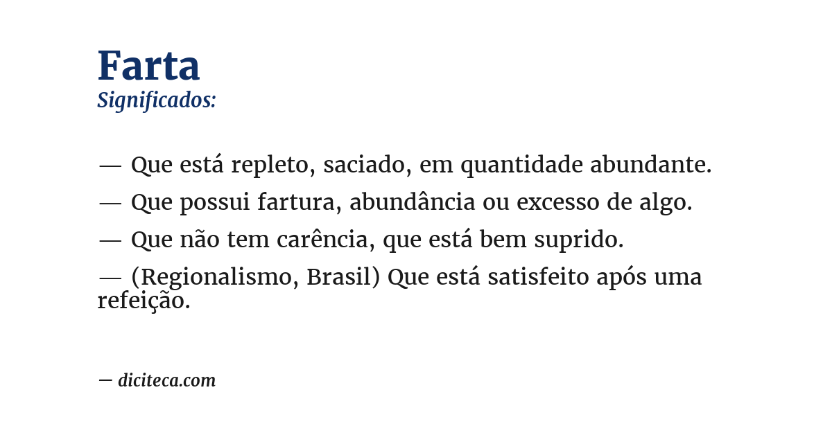 Significado de farta
