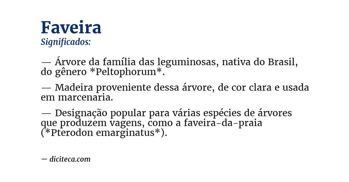 Significado de faveira