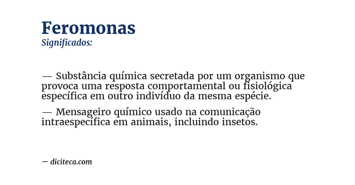 Significado de feromonas