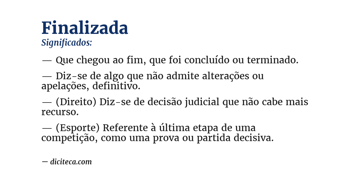 Significado de finalizada