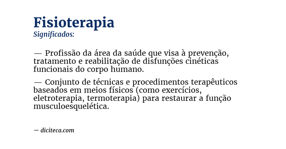Significado de fisioterapia