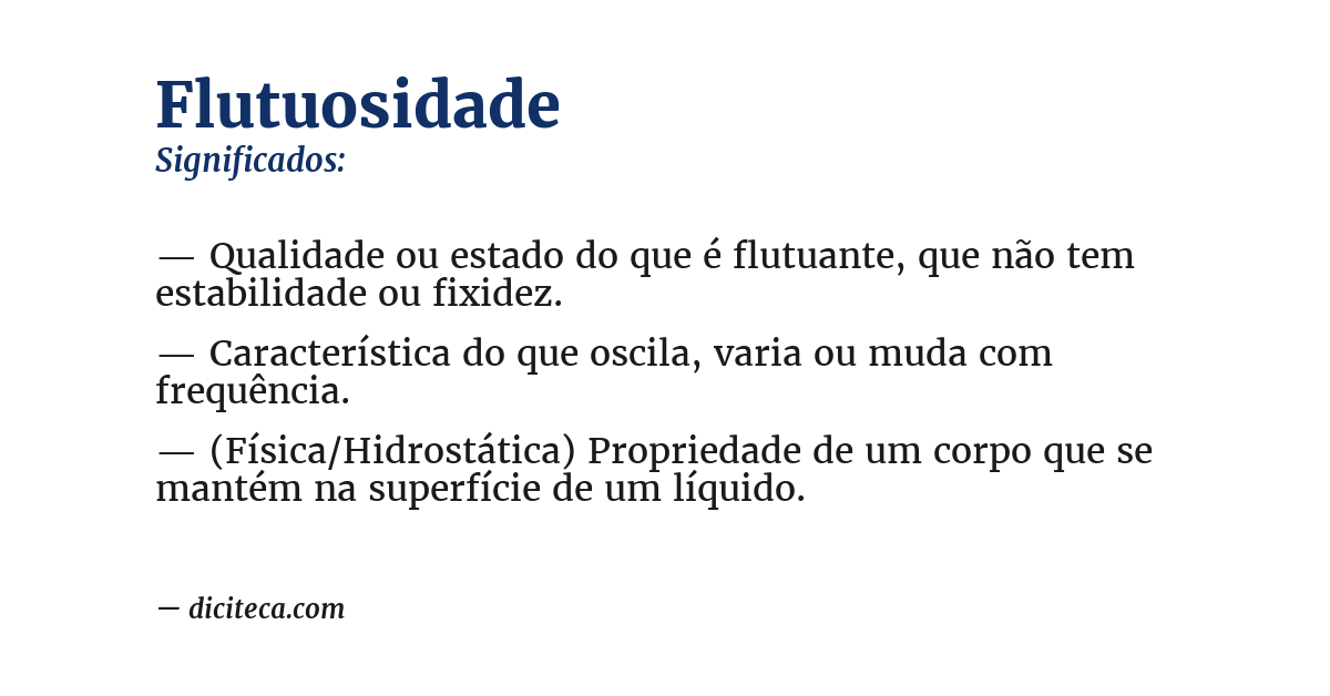 Significado de flutuosidade