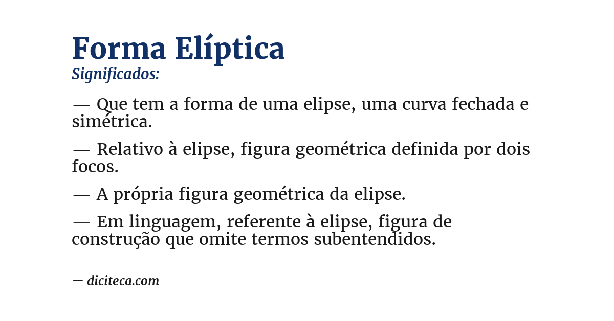 Significado de forma elíptica