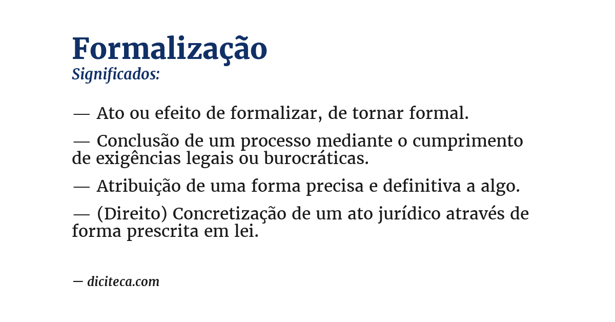 Significado de formalização