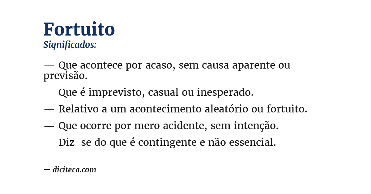 Significado de fortuito