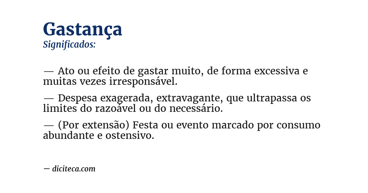 Significado de gastança