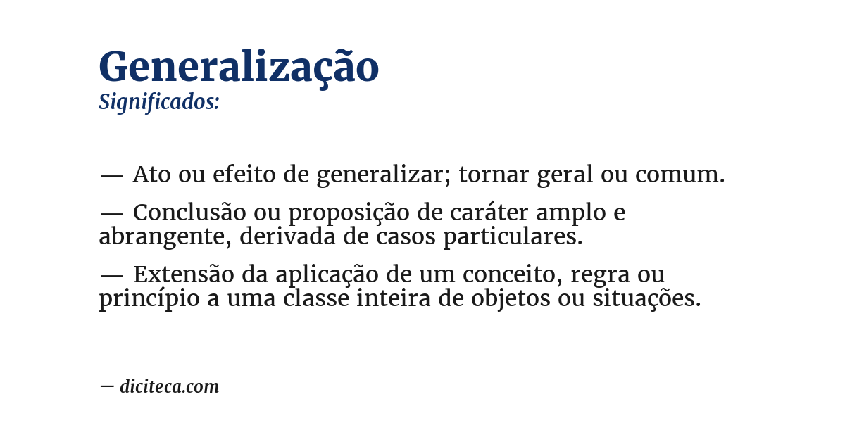 Significado de generalização