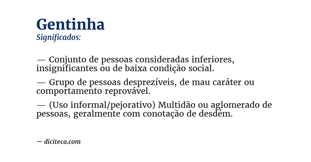 Significado de gentinha