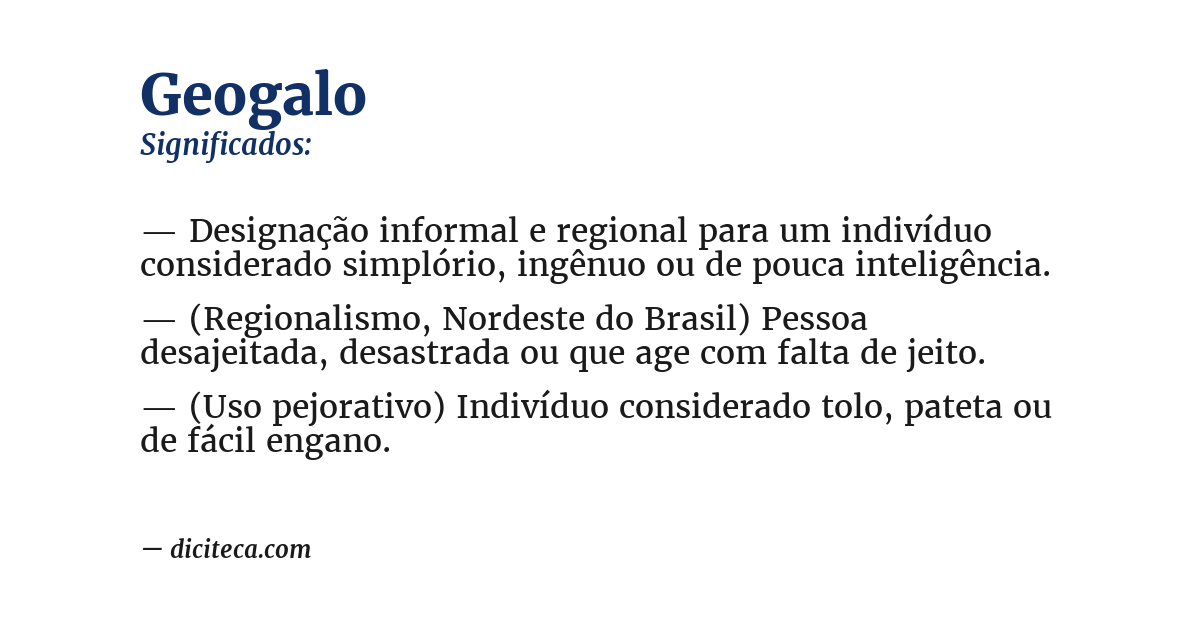 Significado de geogalo