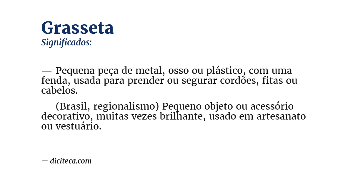 Significado de grasseta