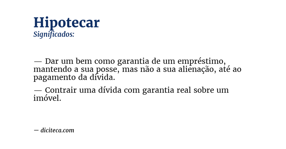 Significado de hipotecar