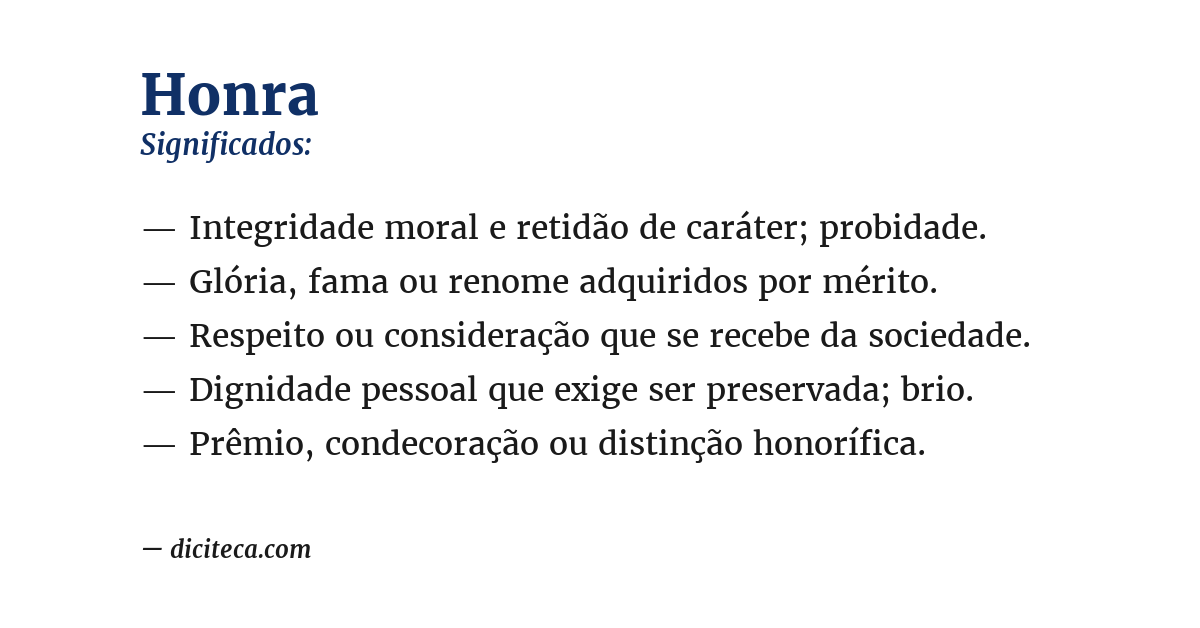 Significado de honra