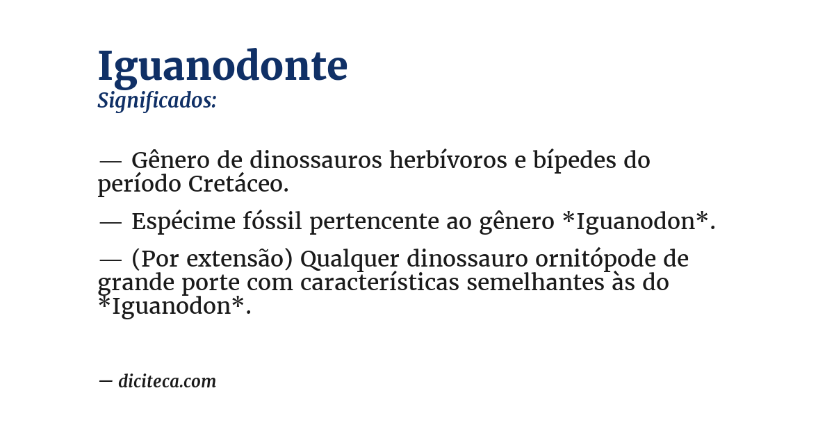Significado de iguanodonte