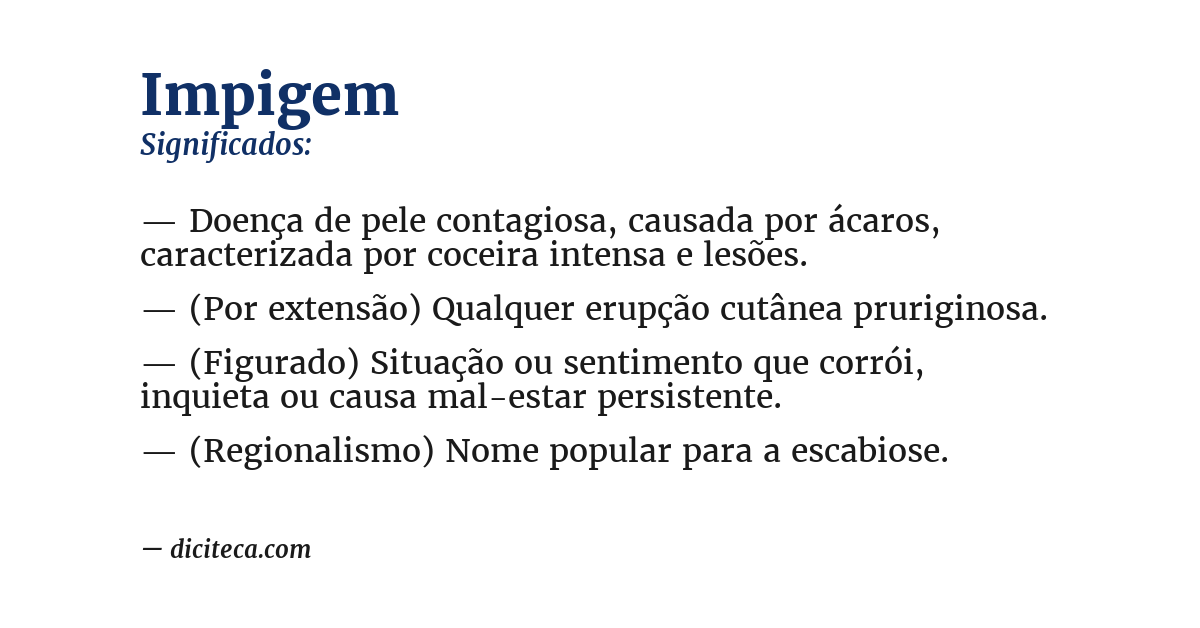 Significado de impigem