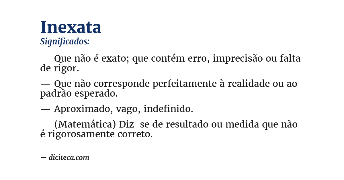 Significado de inexata