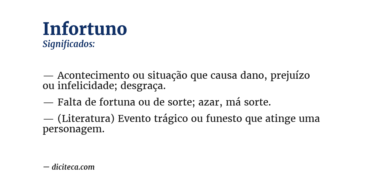 Significado de infortuno