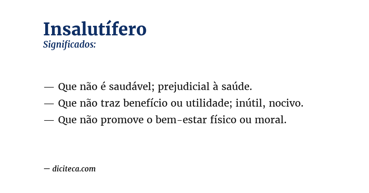 Significado de insalutífero