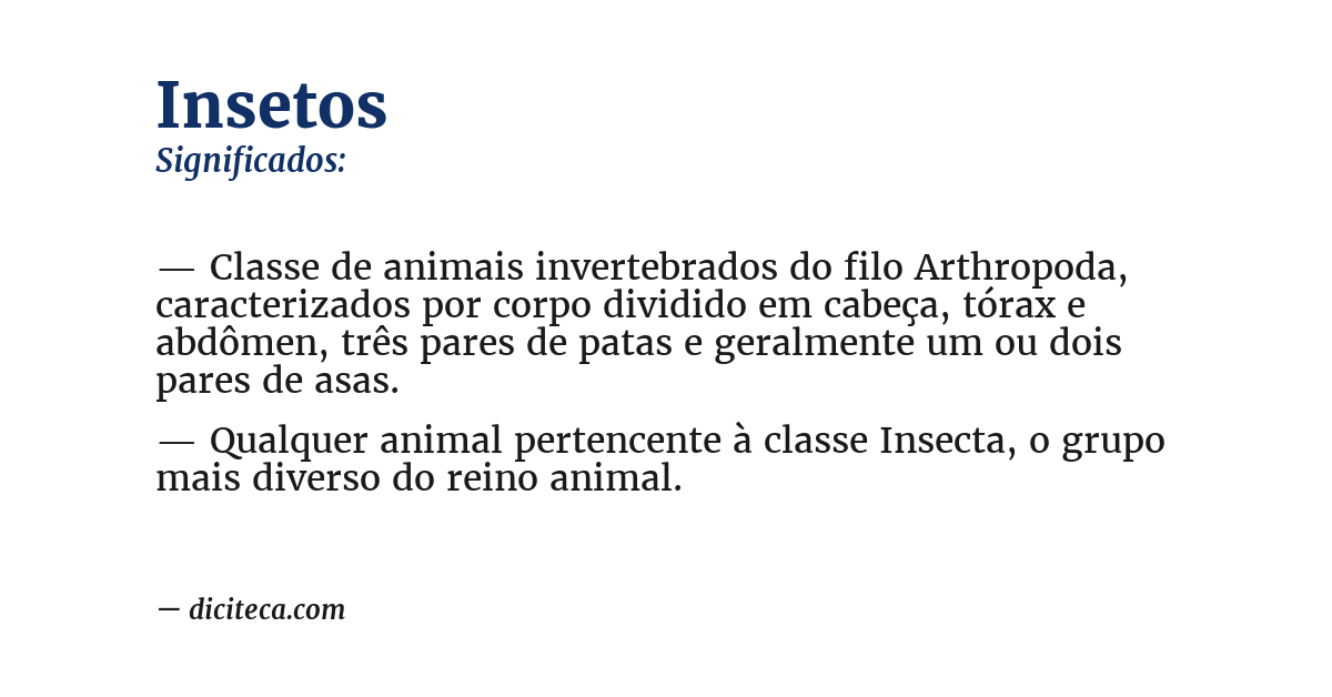 Significado de insetos
