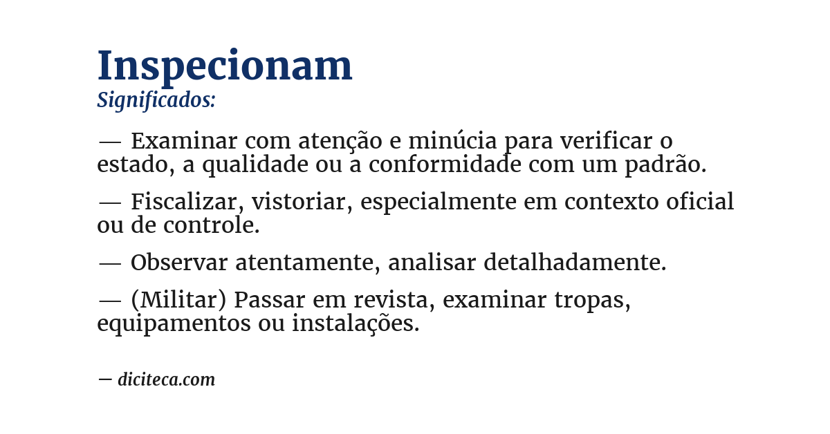 Significado de inspecionam
