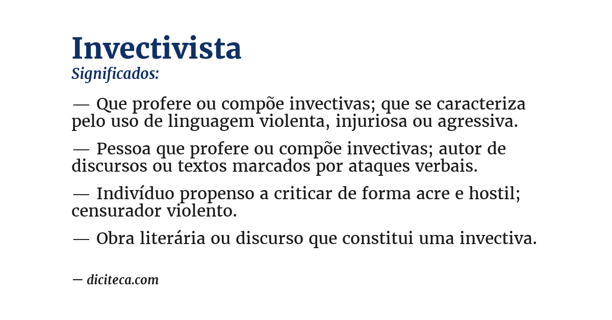 Significado de invectivista
