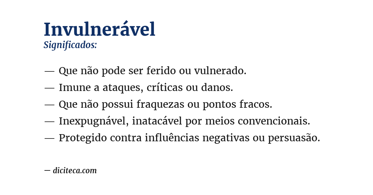 Significado de invulnerável