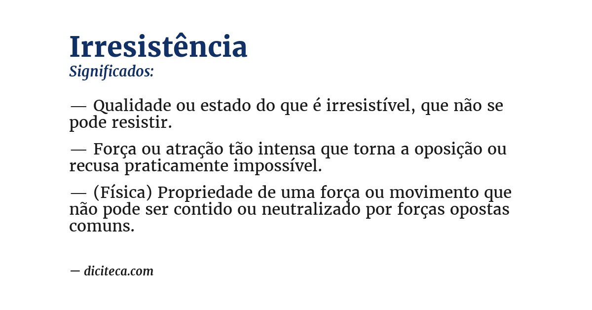 Significado de irresistência