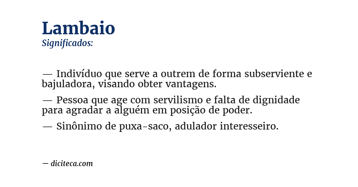 Significado de lambaio