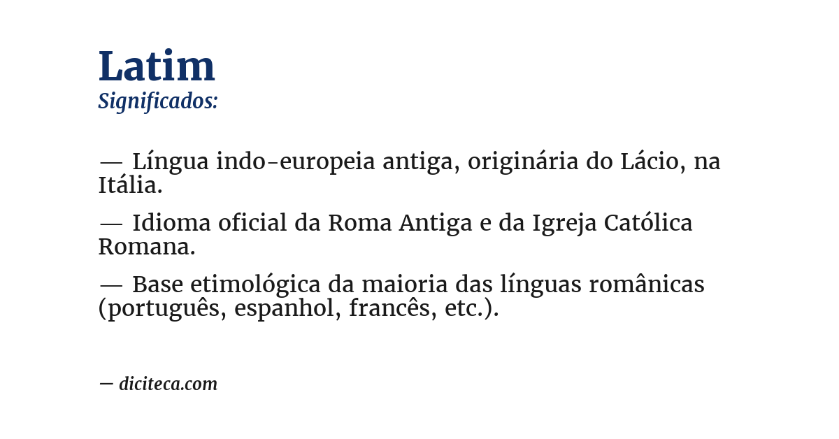 Significado de latim