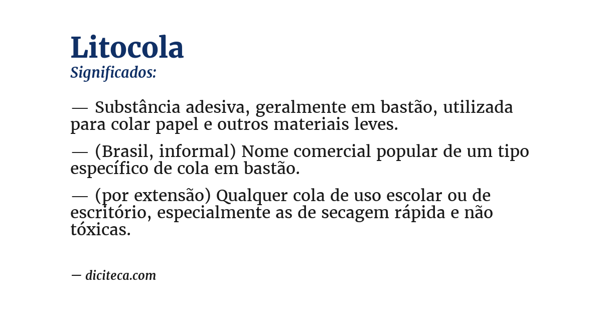 Significado de litocola