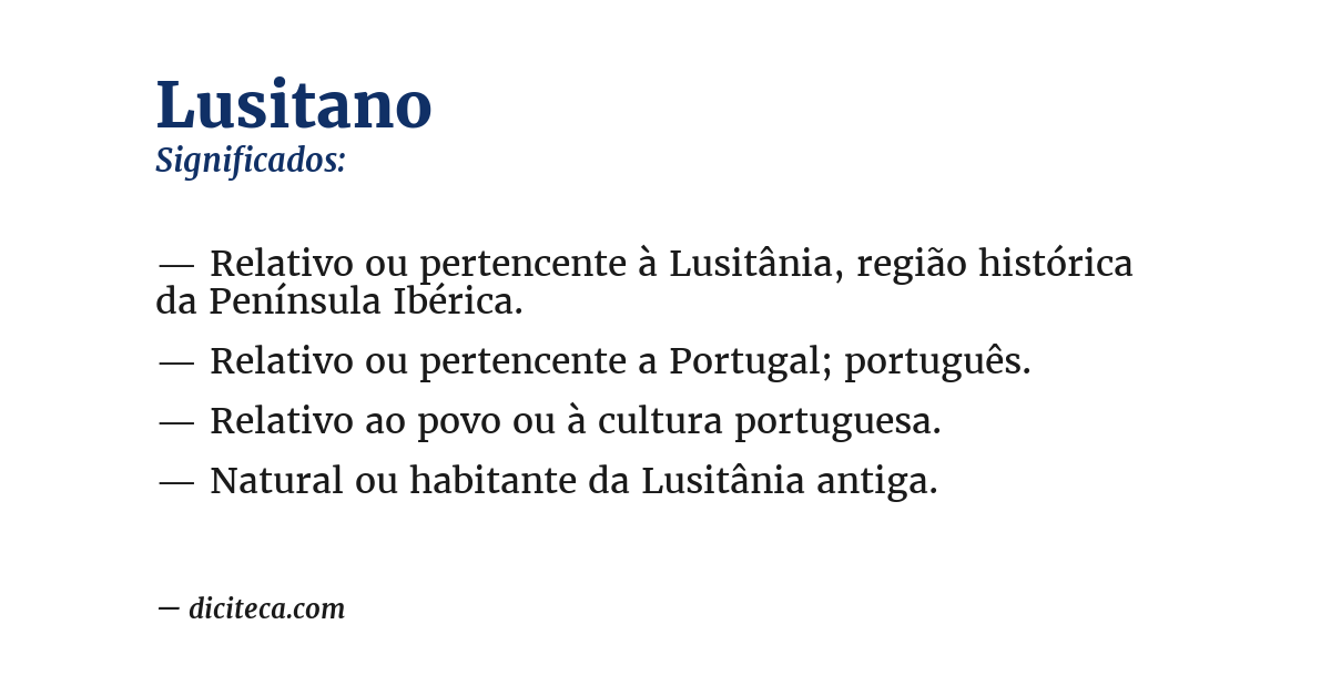 Significado de lusitano