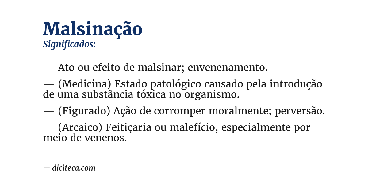 Significado de malsinação