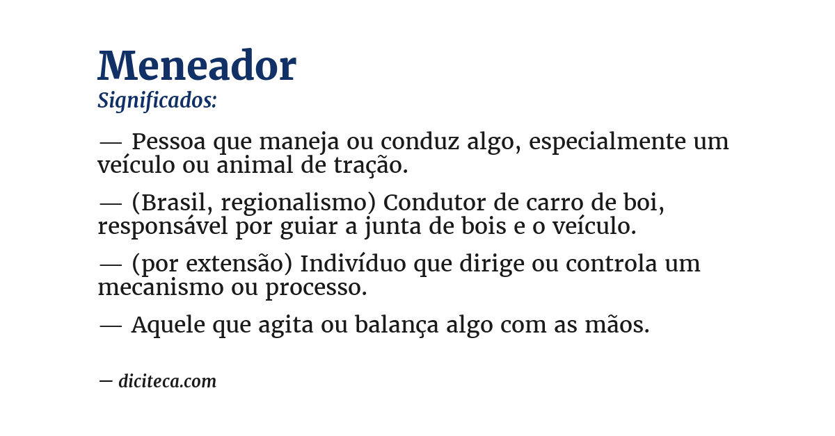 Significado de meneador