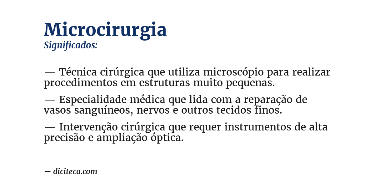 Significado de microcirurgia