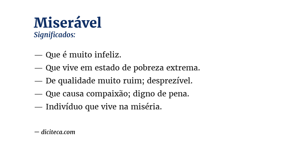 Significado de miserável