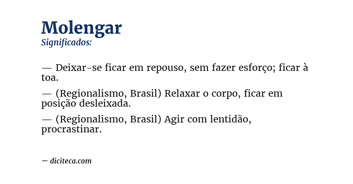 Significado de molengar