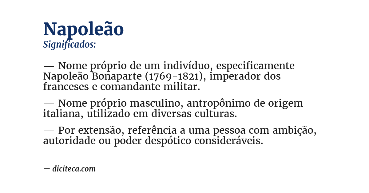 Significado de napoleão