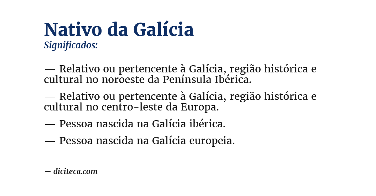 Significado de nativo da galícia
