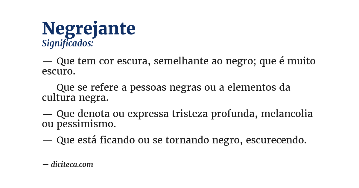 Significado de negrejante