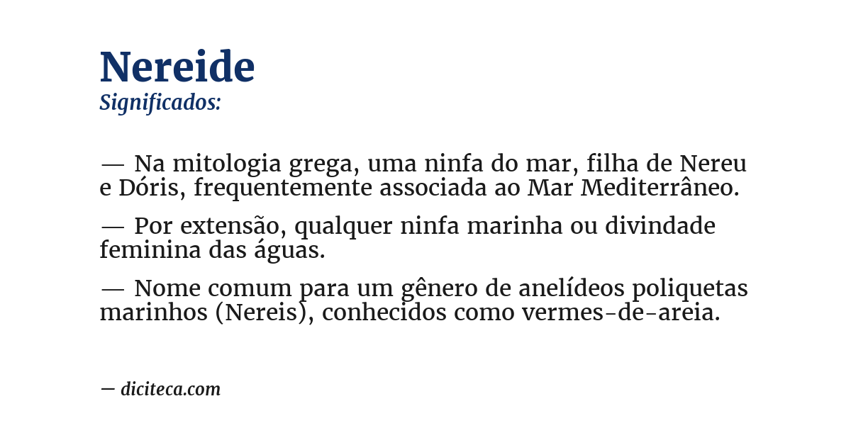 Significado de nereide