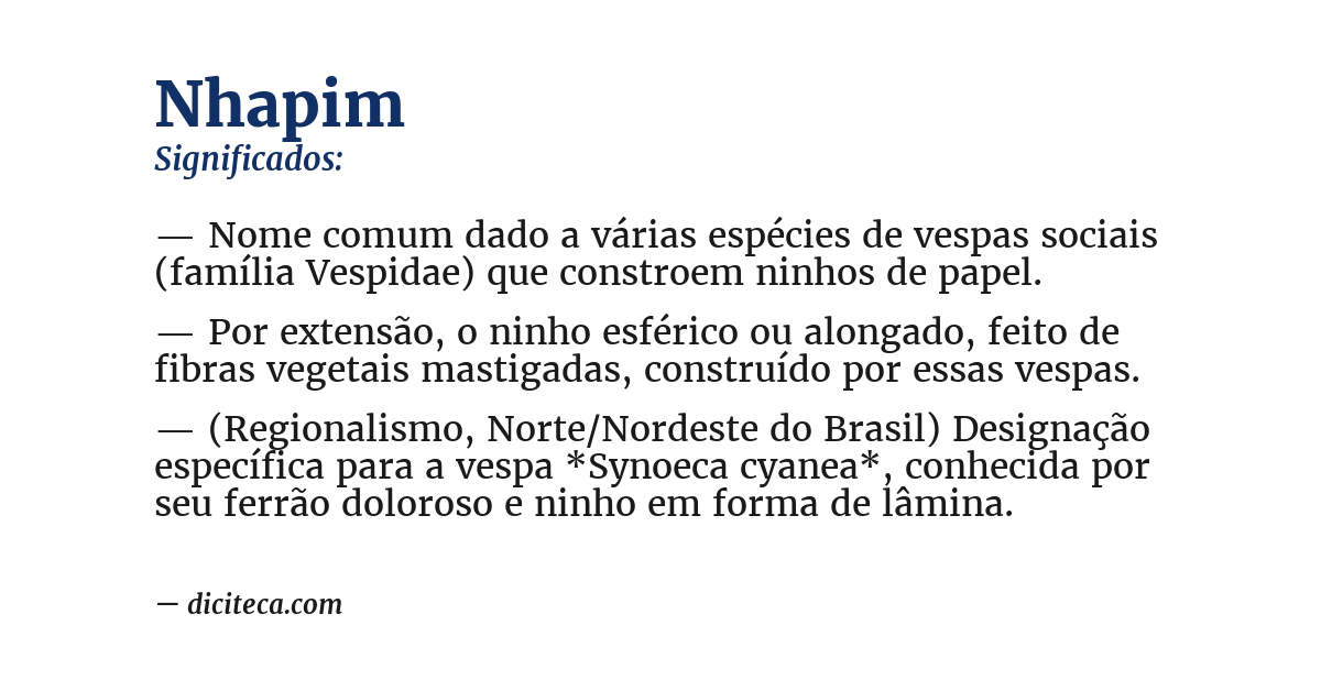 Significado de nhapim